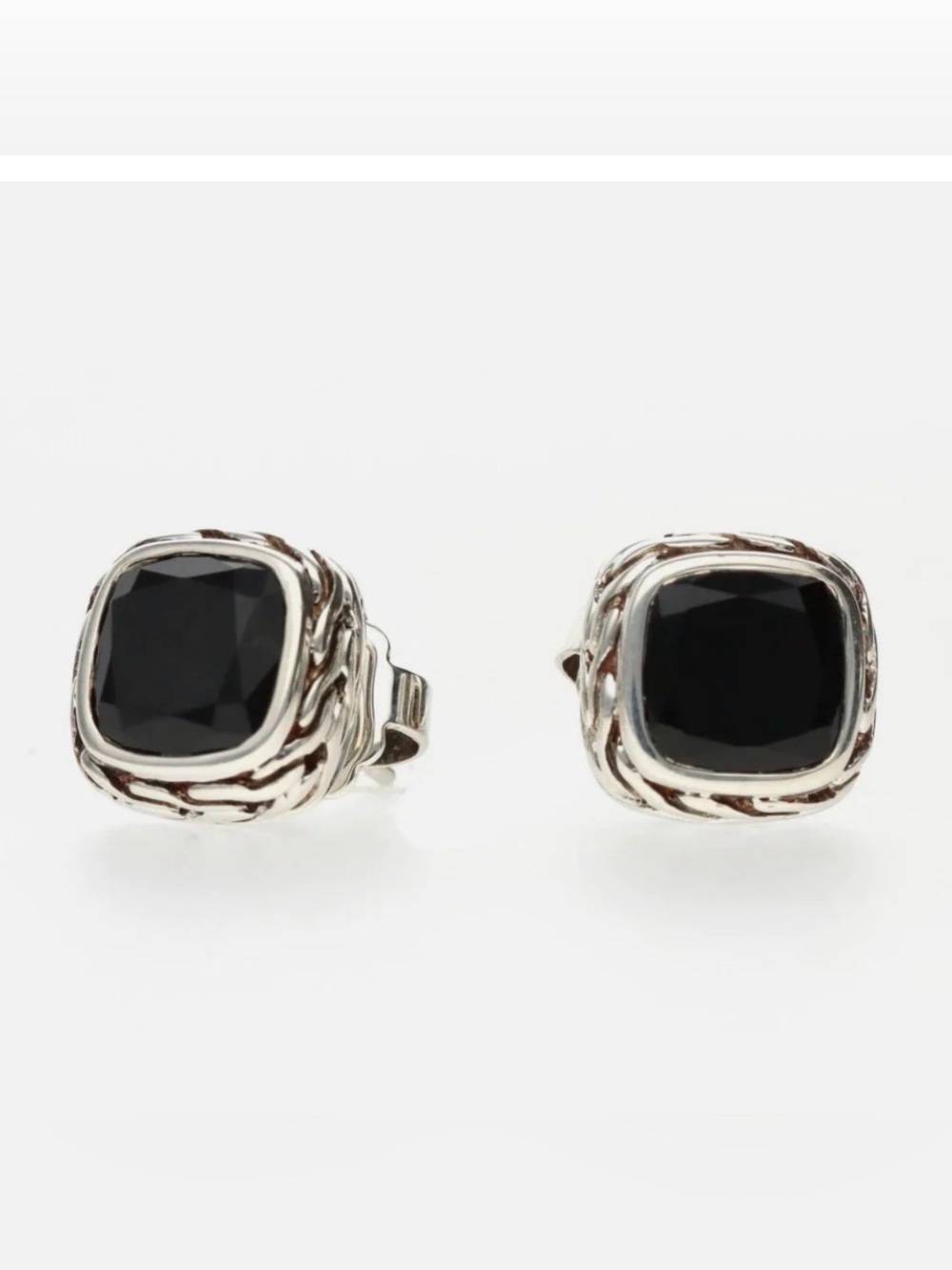 John Hardy Black Onyx Braided Earrings
